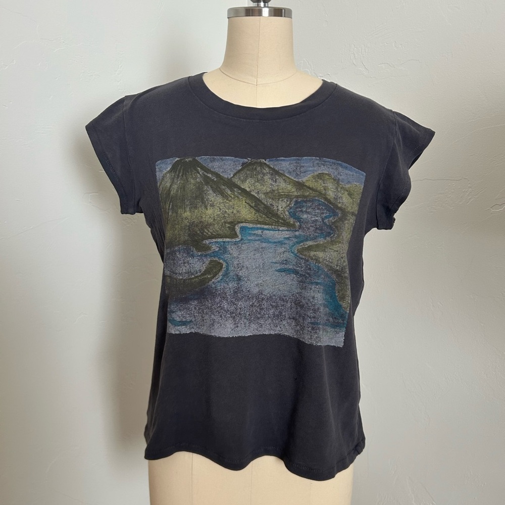 Madewell Landscape Graphic Tee – Size S, Soft Black
